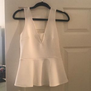 White Express Peplum top Sz Small